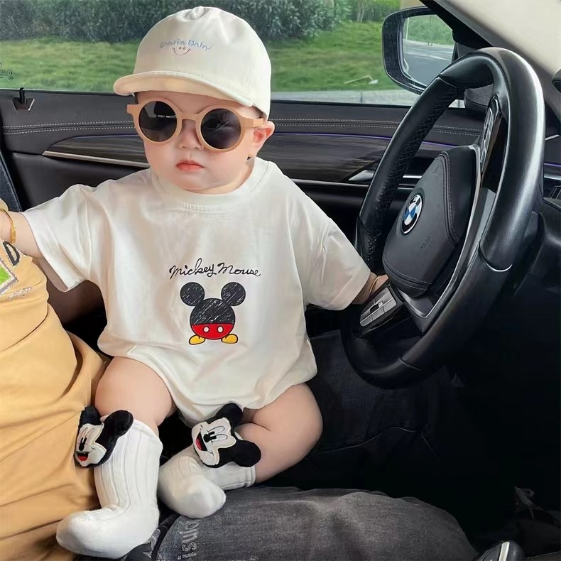 婴幼儿衣服夏季薄款0一1岁男宝宝纯棉哈衣套装婴儿夏天连体衣洋气