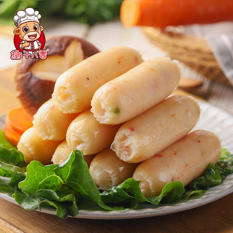 潮汕手工滑肠虾丸台式一口火锅