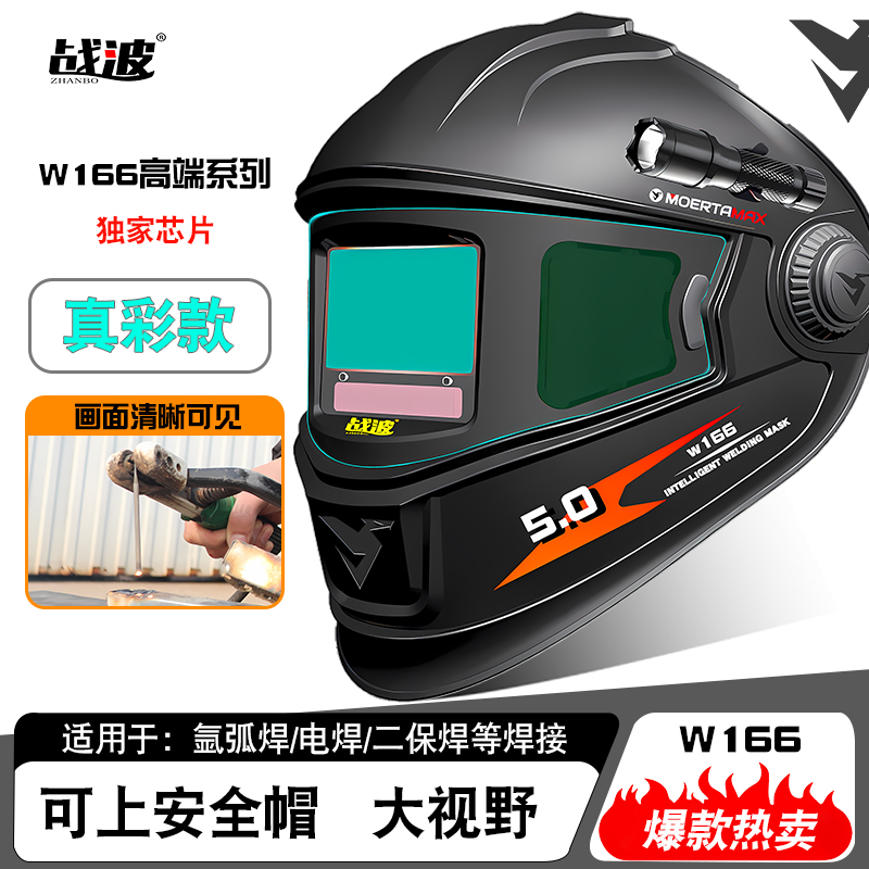 可佩戴安全帽高端变光面罩