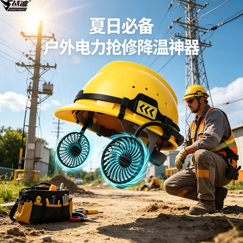 战波国标双风扇安全帽空调降温