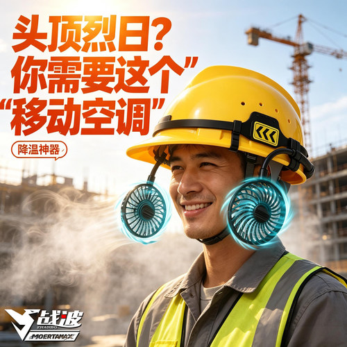 战波风扇安全帽夏季降温防晒