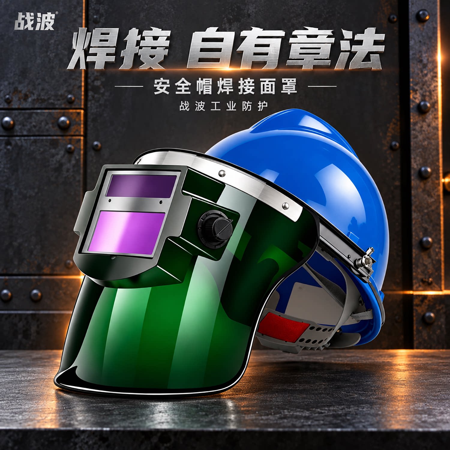 自动变光安全帽面罩电焊全脸防护氩弧焊二保焊安全帽焊工必备款