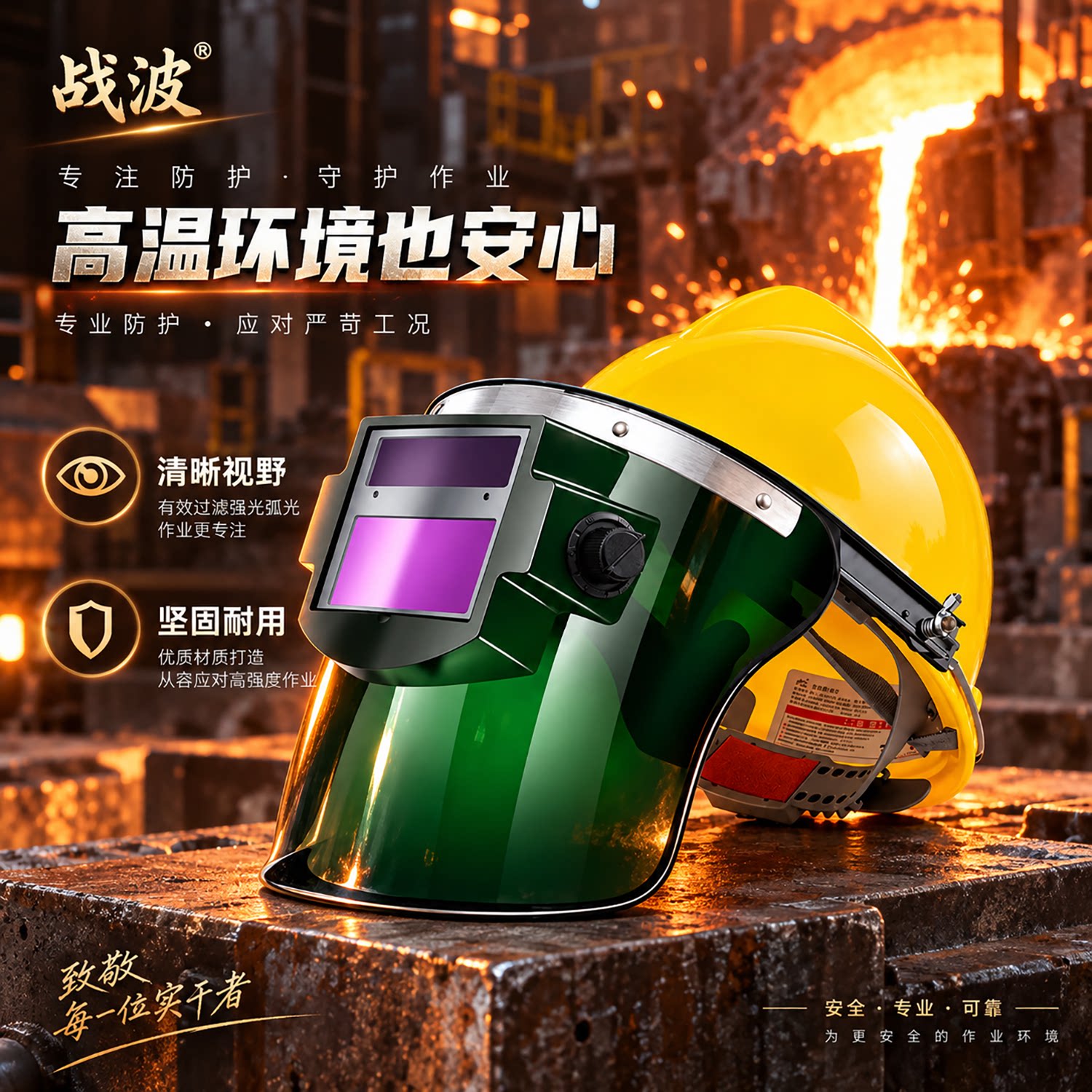 自动变光焊接面罩安全帽安全帽全脸防护氩弧焊电焊焊工必备升级
