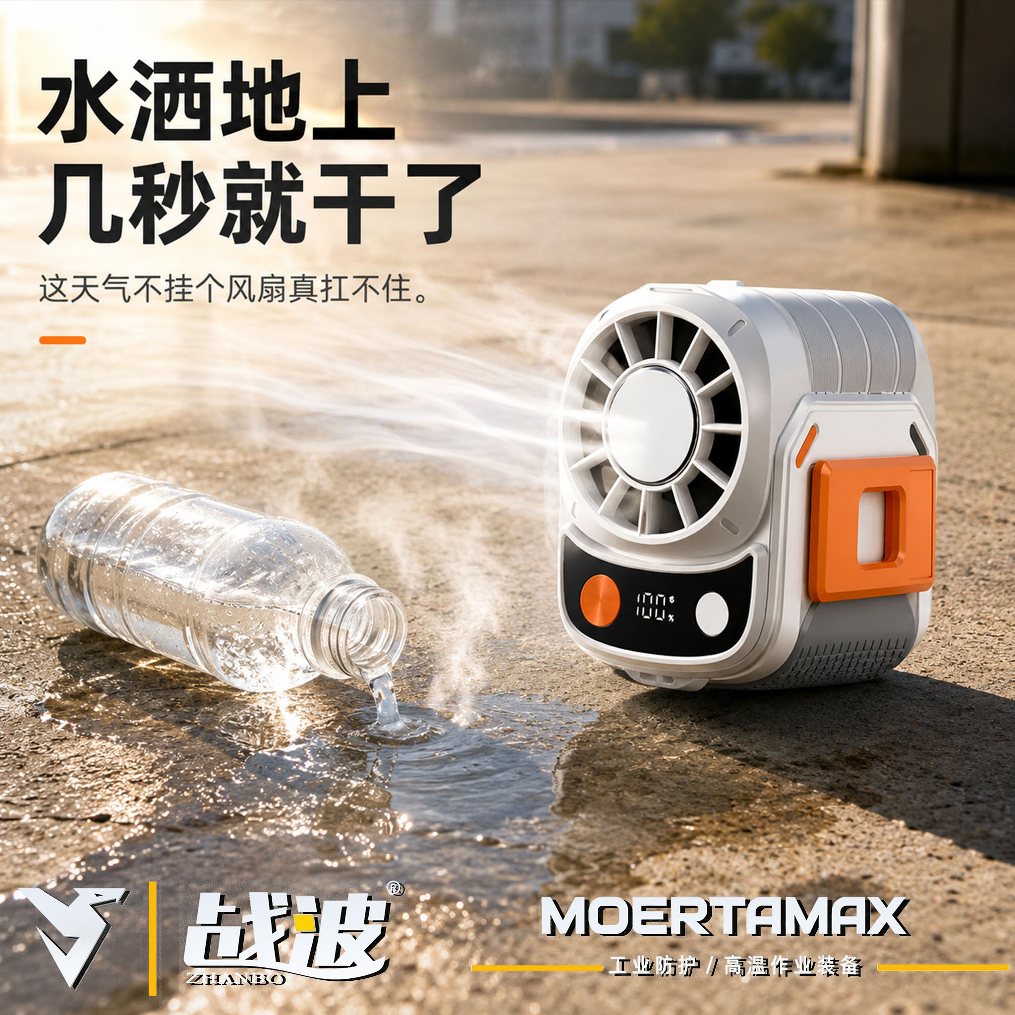 战波黑科技冰敷挂腰风扇户外工地随身迷你制冷风扇 - 实物图