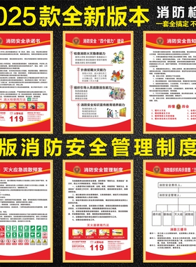 消防安全管理制度牌上墙消防标识标牌车间工厂仓库超市棋牌室消防安全制度牌消安全告知书应急预案防管理制度