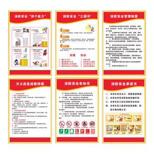 消防安全管理制度牌上墙消防标识标牌车间工厂仓库超市棋牌室消防安全制度牌消安全告知书应急预案防管理制度