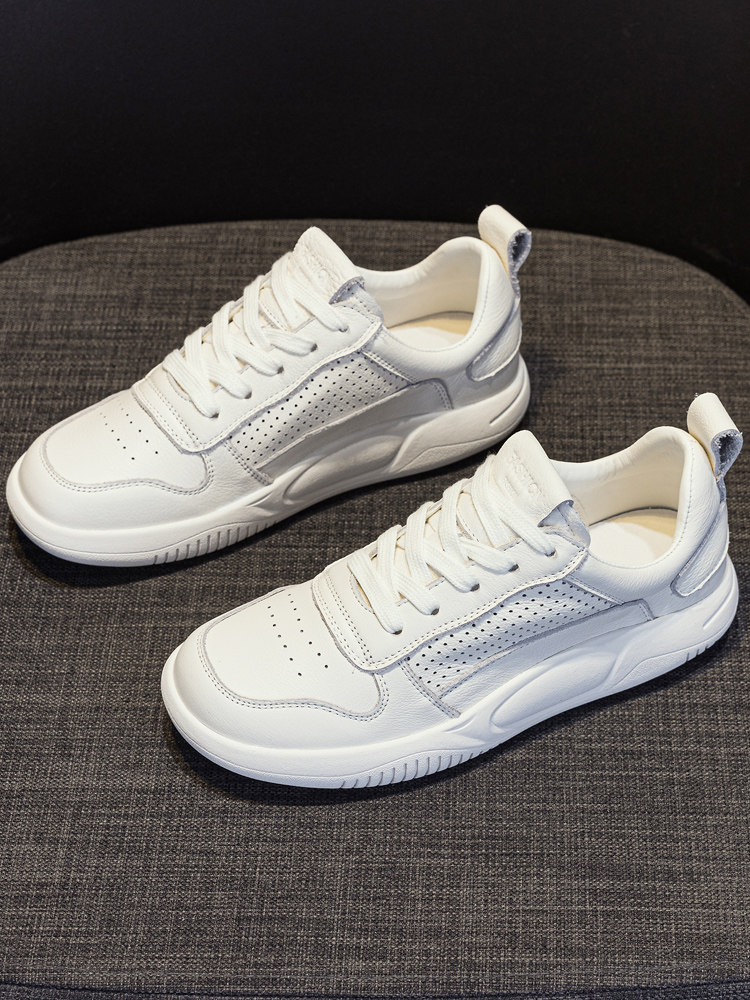 2026 Spring/Summer Comfortable Genuine Leather Loafer Vintage Casual Breathable White Shoes for Women, Plus Size 41 Versatile Soft Flats