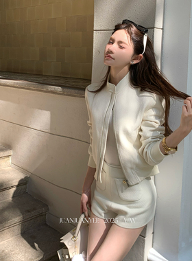 juanjuanyee【爵】独家新贵风小香肌理拼皮高级感千金外套秋季女