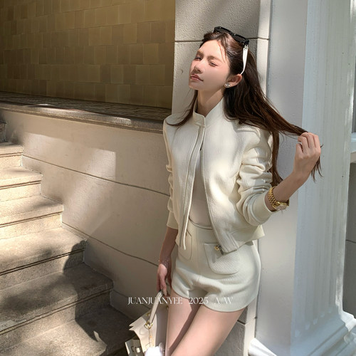 juanjuanyee【爵】独家新贵风小香肌理拼皮高级感千金外套秋季女