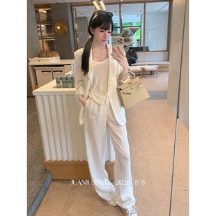 子宽松休闲裤 juanjuanyee 薄麻料裤 天丝亚麻夏季 老钱松弛