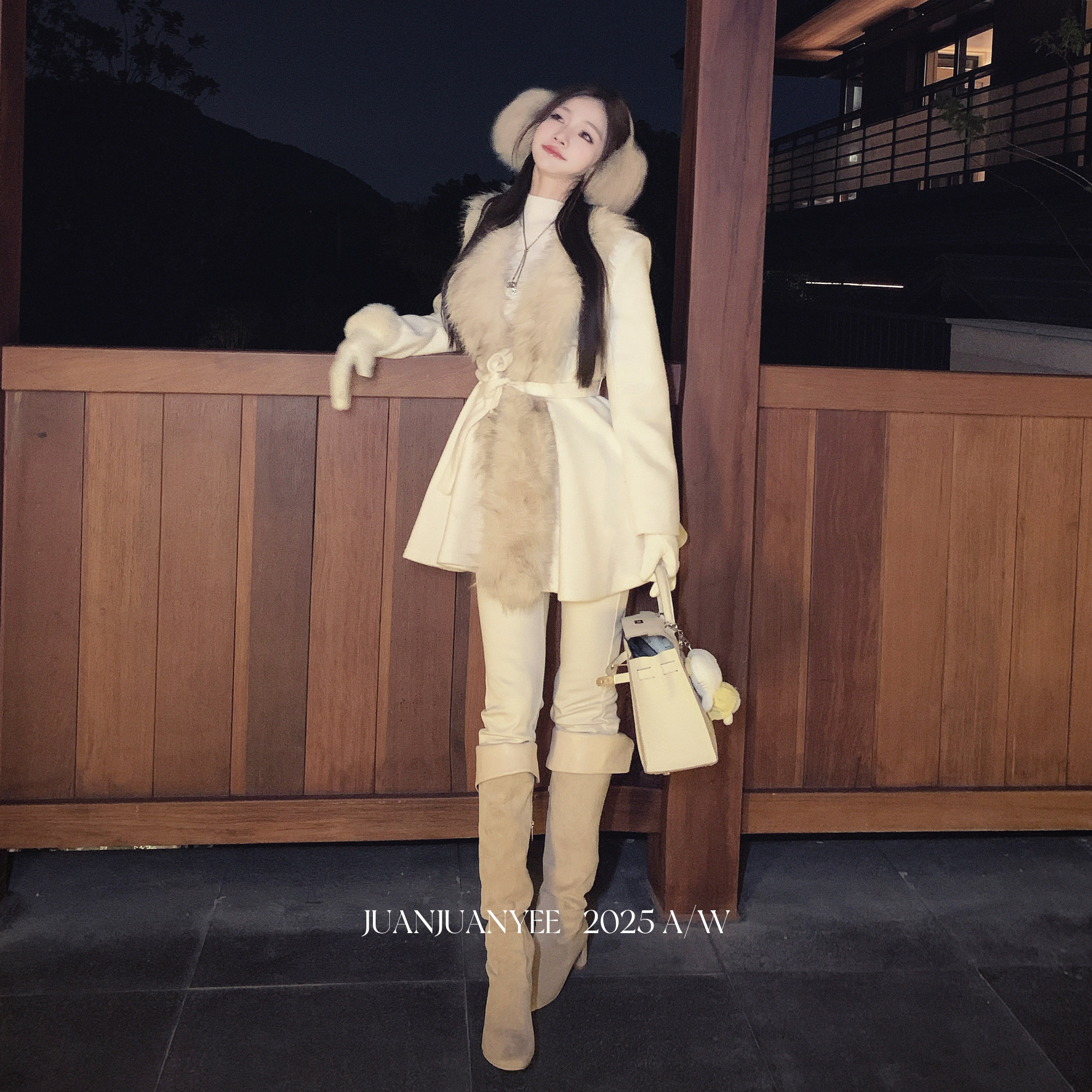 无品牌绵羊毛毛呢中长款