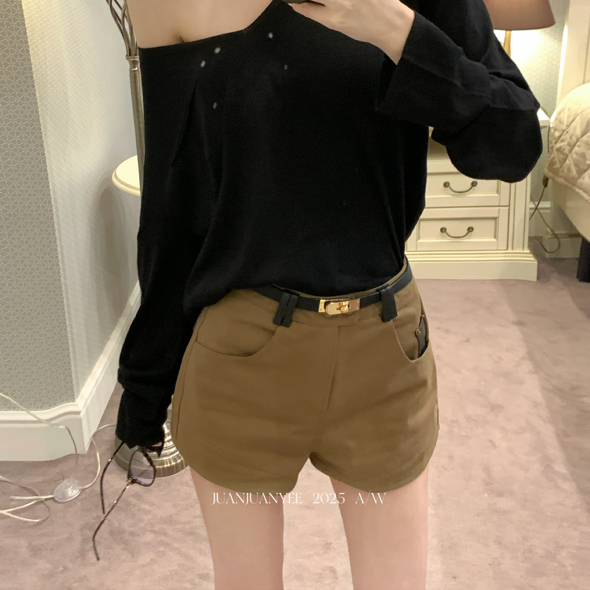 juanjuanyee【四季短裤】老钱风百搭款辣妹高级感显瘦休闲短裤女