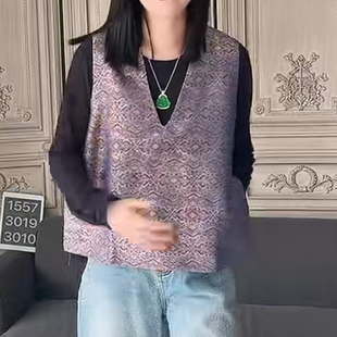 深圳南油#2026早春新款香港巴黎五区AK休闲宽松百搭V领马甲背心