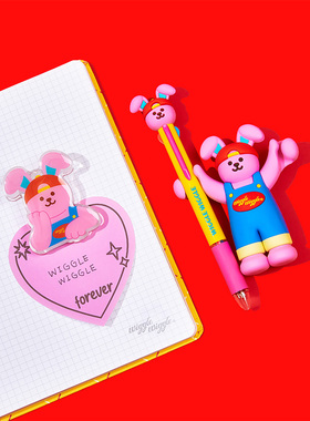 wiggle wiggle圆珠笔按压式0.7mm学生专用办公文具油笔四色IP彩笔