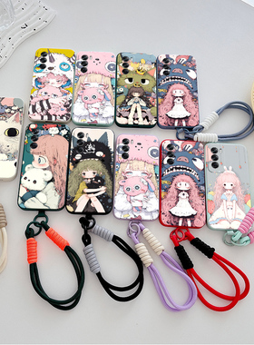 适用于opporeno12pro手机壳PJW110小清新PJW11o卡通Rneo12pr0软硅胶reon12pro全包边欧珀 ren012pro可爱挂绳