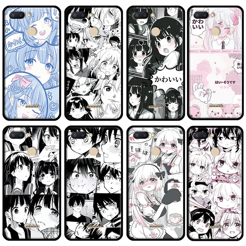 适用于红米6手机壳hm六卡通m16软胶hm6磨砂redmi6钢化膜xm6防摔哄米6