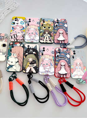 适用于opporeno11pro手机壳roneL1pro可爱女PJJ110挂绳reon11pr0软硅胶Rneo1lpro情侣PJJ1l0小清新Ren011pro