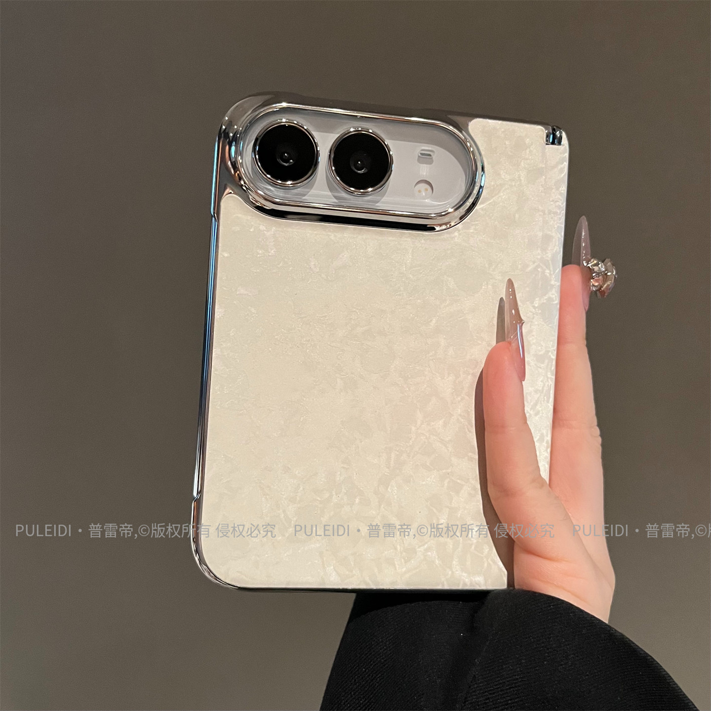 高档贝母纹适用iPhoneduo折叠屏手机壳磁吸中轴简约轻奢风小众创意感新款高颜值高级感防摔保护套