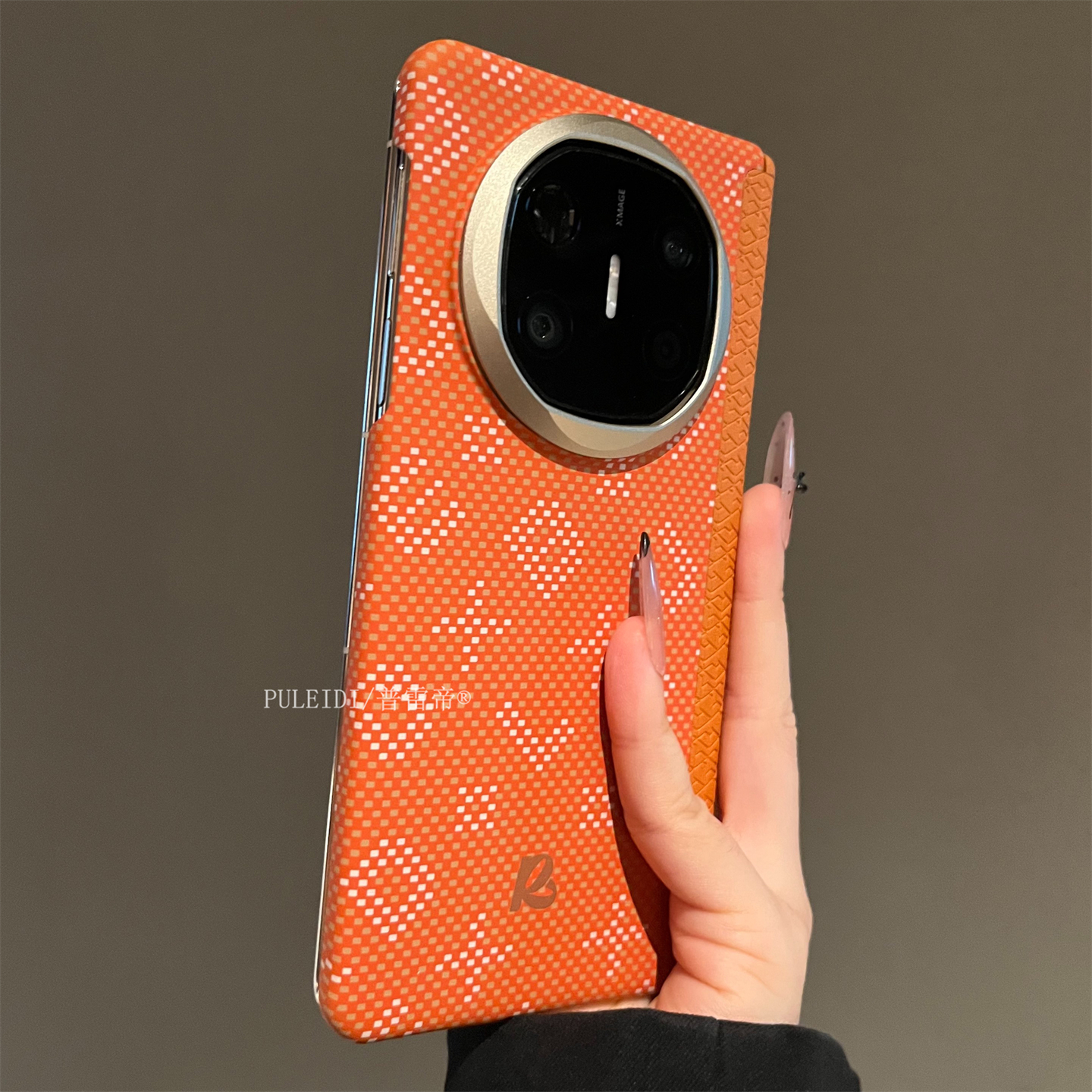 ins风橙色数字适用华为MateX6典藏版折叠屏手机壳磁吸中轴MateX5简约X3小众超薄硬壳
