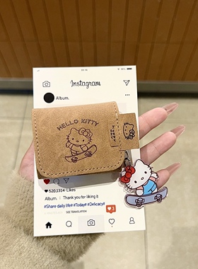 棕色绒布Kitty猫适用华为FreebudsPro4/3/2耳机保护套Freeclip可爱新款Freebuds6i/5i/5/4/4i防摔收纳壳