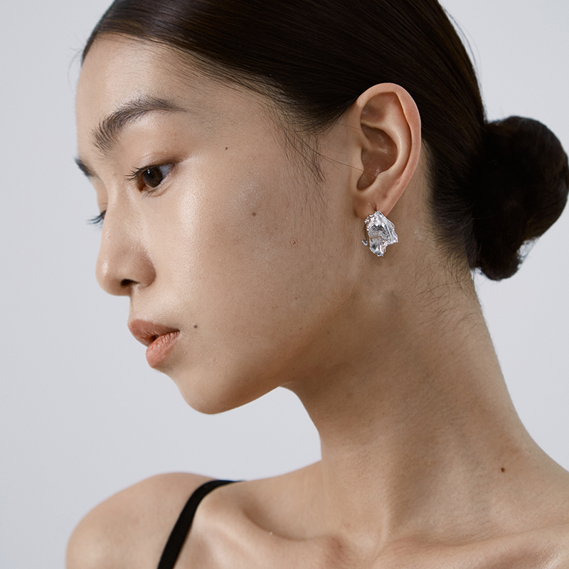 【Lunami 夜深见月】玫瑰系列花瓣耳钉小众简约气质高级感耳饰