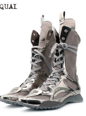 【陈伟霆 同款】现货 27QUAI GROSMOTT 搏击天使翻领高帮拳击靴