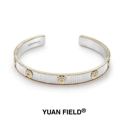 Yuan Field 入境花园系列 圆花拉丝手镯