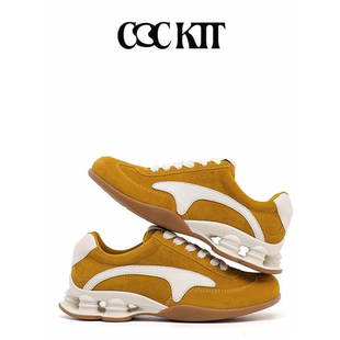 COCKTT 休闲鞋秋冬新款美式复古潮街设计异型方头厚底增高单鞋子