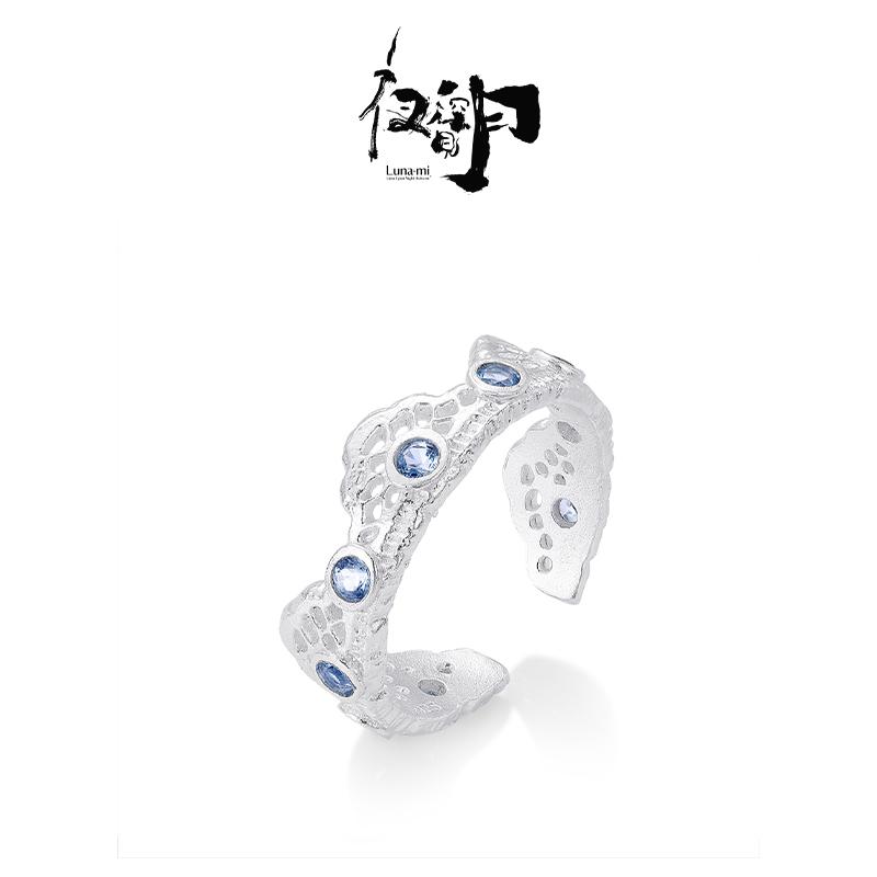 【Lunami 夜深见月】繁花系列花边细戒指