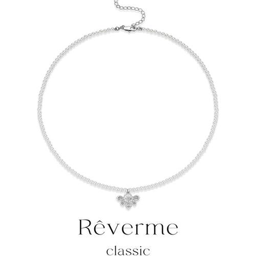 Rêverme  Classic白珍珠镂空花蕾珍珠项链轻奢小众
