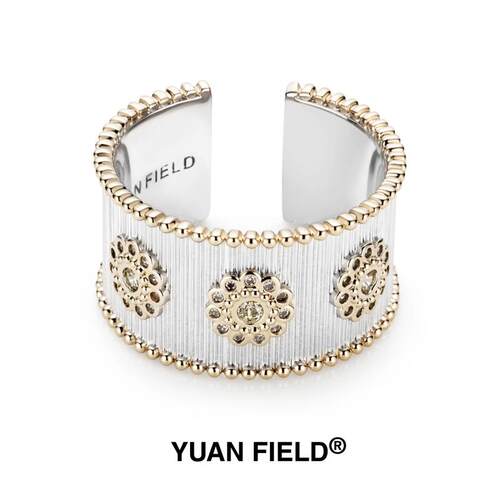 Yuan Field 入境花园系列 圆花拉丝戒指