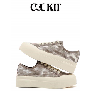 COCKTT 休闲鞋秋冬新款厚底增高潮流百搭美式复古饼干面包板单鞋