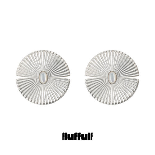 【Fluffulf】浮游褶光系列·银波纹耳饰
