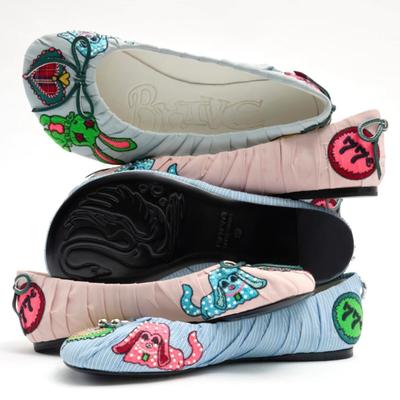 【BHIVE】 官方正品 BEGGY 褶皱刺绣平底芭蕾鞋