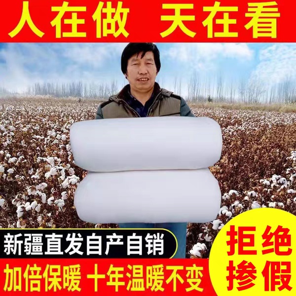 新疆老吴棉被冬被全棉被芯垫被手工棉絮加厚保暖被褥子纯棉花被胎