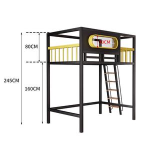 铁艺高架床加高单人床二层悬空金属床架小户型儿童复式阁楼二楼床