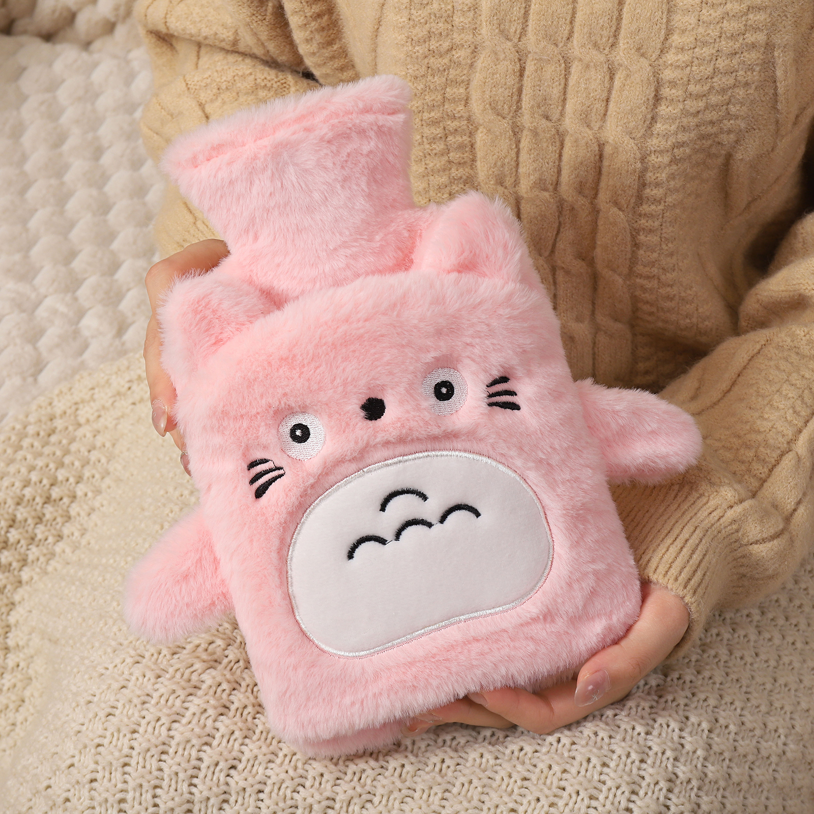 热水袋注水可爱毛绒暖脚大号暖手宝腰热敷暖水袋敷肚子小号灌水式