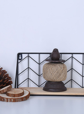 美式乡村复古装饰摆件  DIYY麻绳工具 铸铁小鸟线轴绕绳器