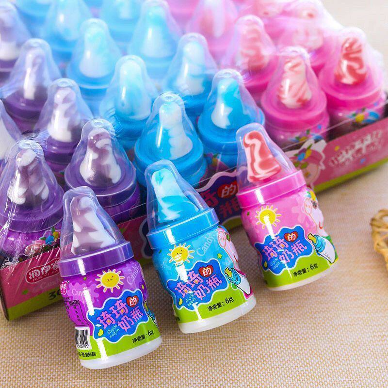 网红奶嘴糖奶瓶糖糖粉儿童创意糖果不哭棒棒糖果零食大礼包
