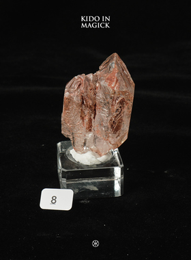 KIK天然巴基斯坦红泥骸骨原石水胆权杖水晶古老窗口电路板手把件