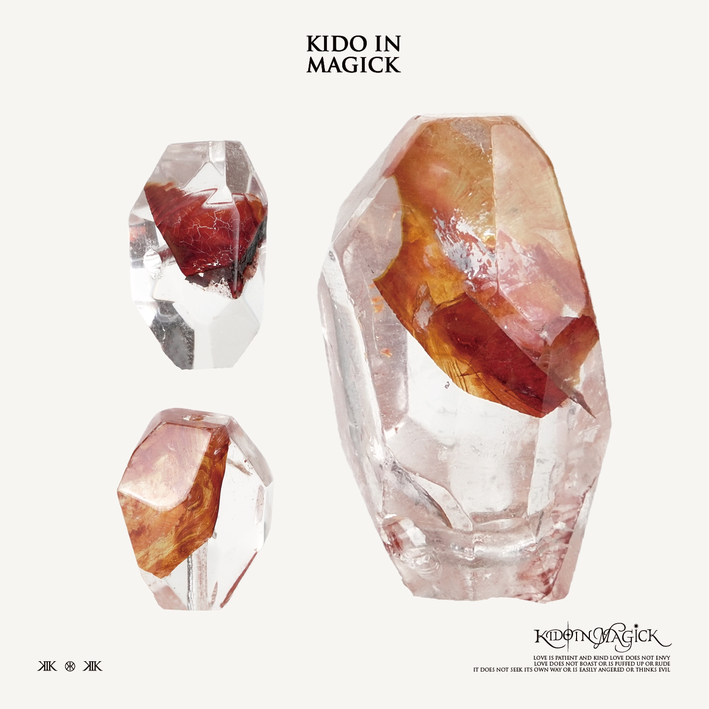 KIK天然原矿胶花水晶双尖小多棱柱透体原石DIY手链项链打孔吊坠