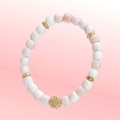 天然女王粉贝贝圆珠散珠子