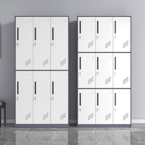 钢制员工宿舍铁皮储物柜健身房更衣柜带锁浴室换衣柜四门寄存柜子