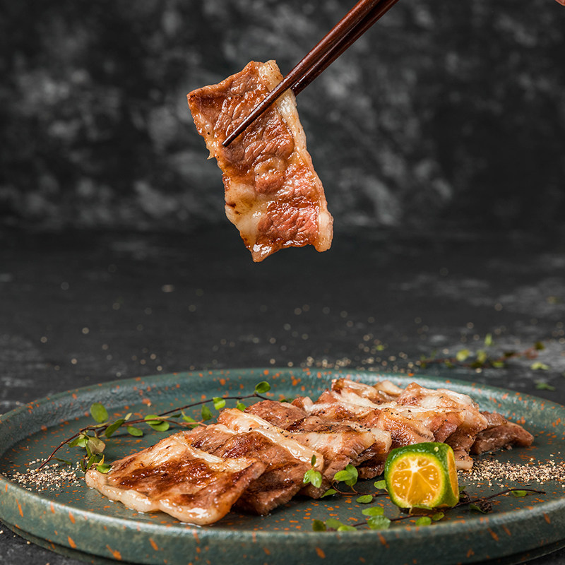 【纽澜地】冷鲜雪花m3高青黑牛牛小排谷饲原切120g*4礼盒装顺丰