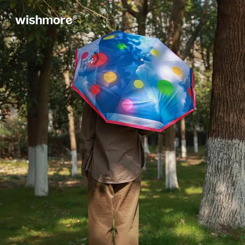 wishmore彩虹伞原创晴雨两用伞遮阳伞防紫外线女折叠便携双人雨伞