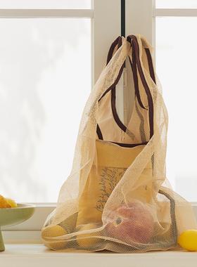 wishmore海岛度假野餐旅行沙滩包网格网兜大容量海边户外出包包袋