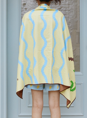 wishmore速干浴巾海边防晒沙滩温泉游泳印花吸水毛巾便携健身快干