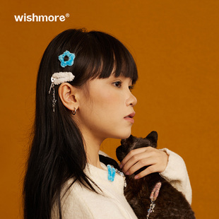 發飾發夾頭飾 wishmore毛絨掛墜邊夾原創設計可愛韓系劉海夾新款