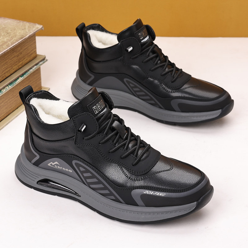 冬季男士棉鞋真皮羊毛加厚棉皮鞋户外防滑防寒保暖加绒男鞋休闲鞋,流行男鞋,高帮鞋,淘宝优惠券,粉丝福利购,淘宝优惠卷