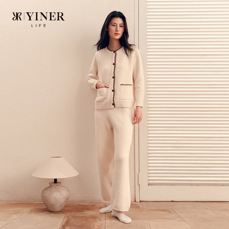 YINERLIFE半边绒家居服套装睡衣